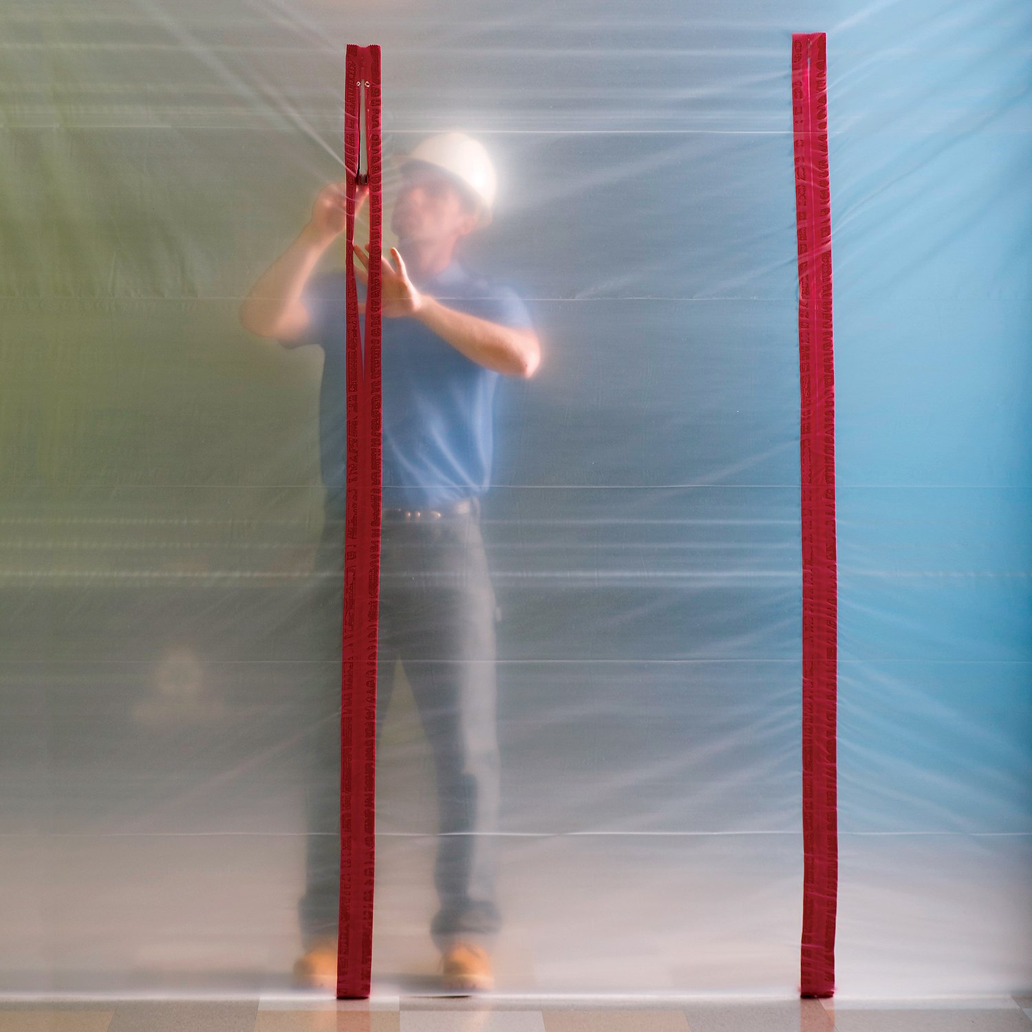 zipwall zipperknife sheeting cutter hdzk in use commercial